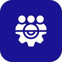 Frame 1618873936 Three people above a gear icon.